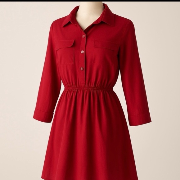 Truth NYC Red Hi Low Long Sleeve Dress | SIZE S - Picture 1 of 3